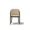 URMUS Armchair with Wooden Arms and 4-Leg Wooden Base