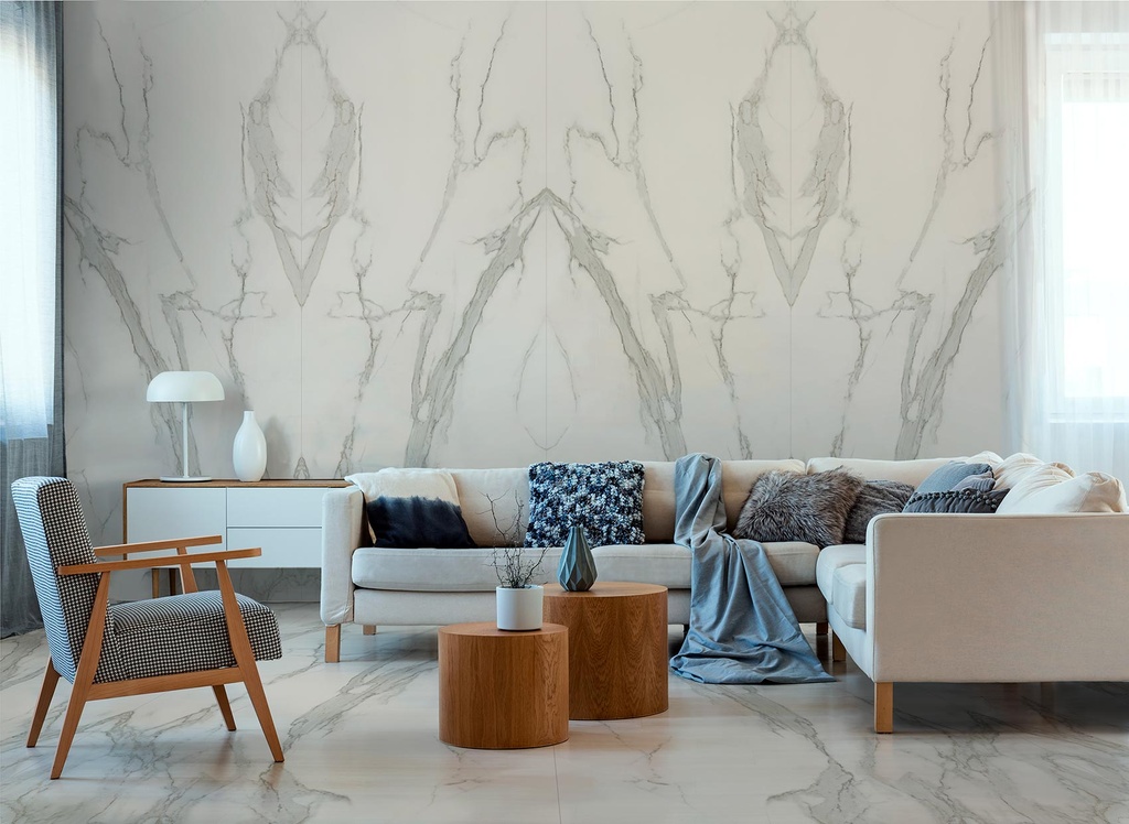 [MAT-ARKLAM-ESTATUARIO-HOND-1200-X-3000-6-MM] Feinsteinzeug — Estatuario Honed 1200 x 3000 - 6 mm