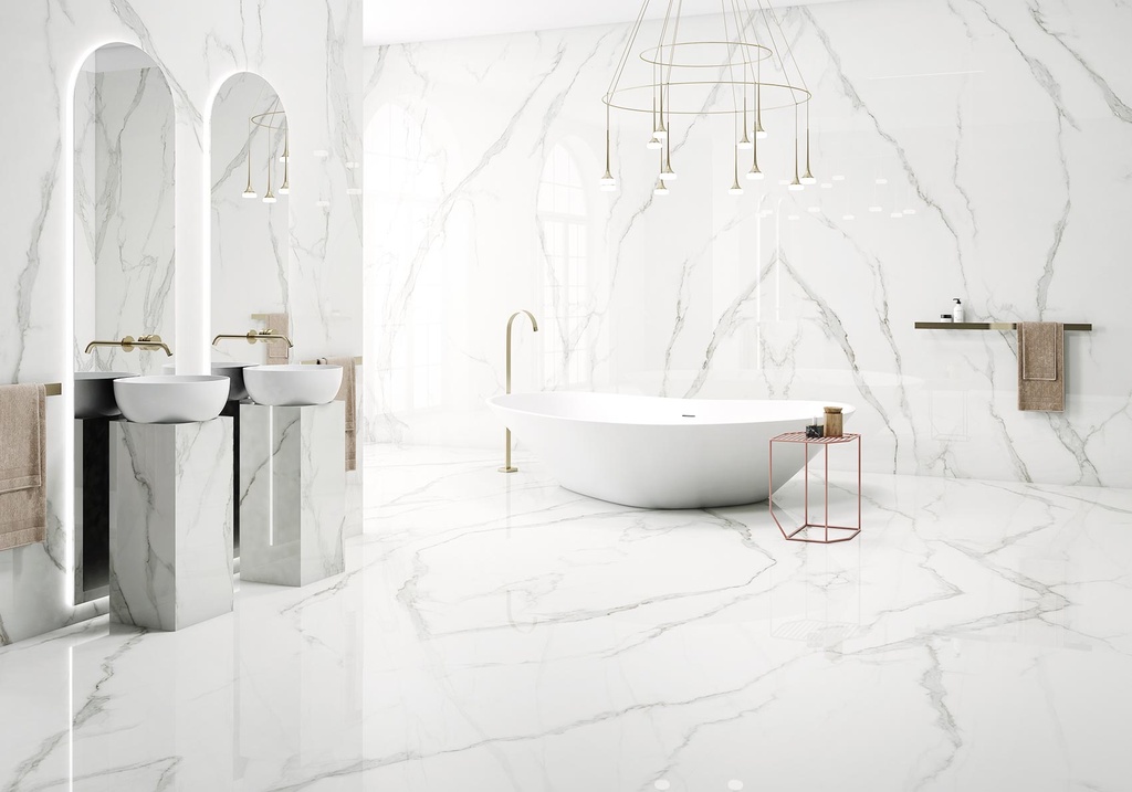 [MAT-ARKLAM-ESTATUARIO-POLISHED-1200-X-3000-6MM] Feinsteinzeug — Estatuario Polished 1200 x 3000 - 6mm