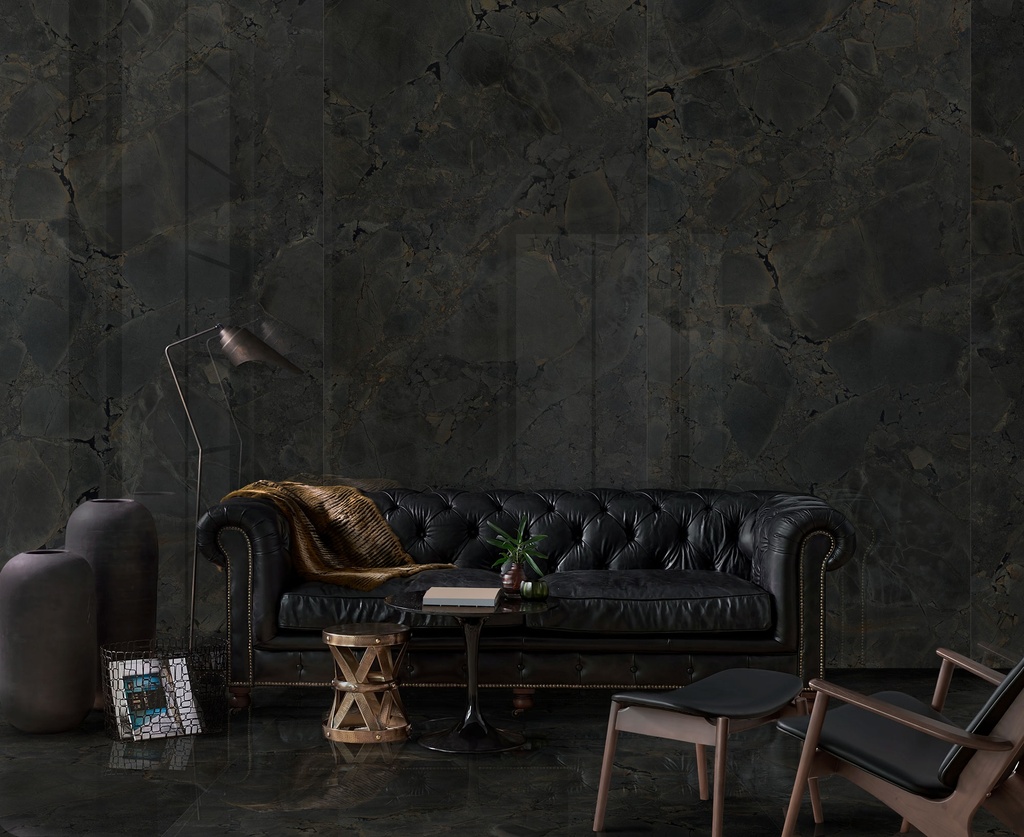 Feinsteinzeug — Jurassic Black Polished 1200 x 3000 - 6mm