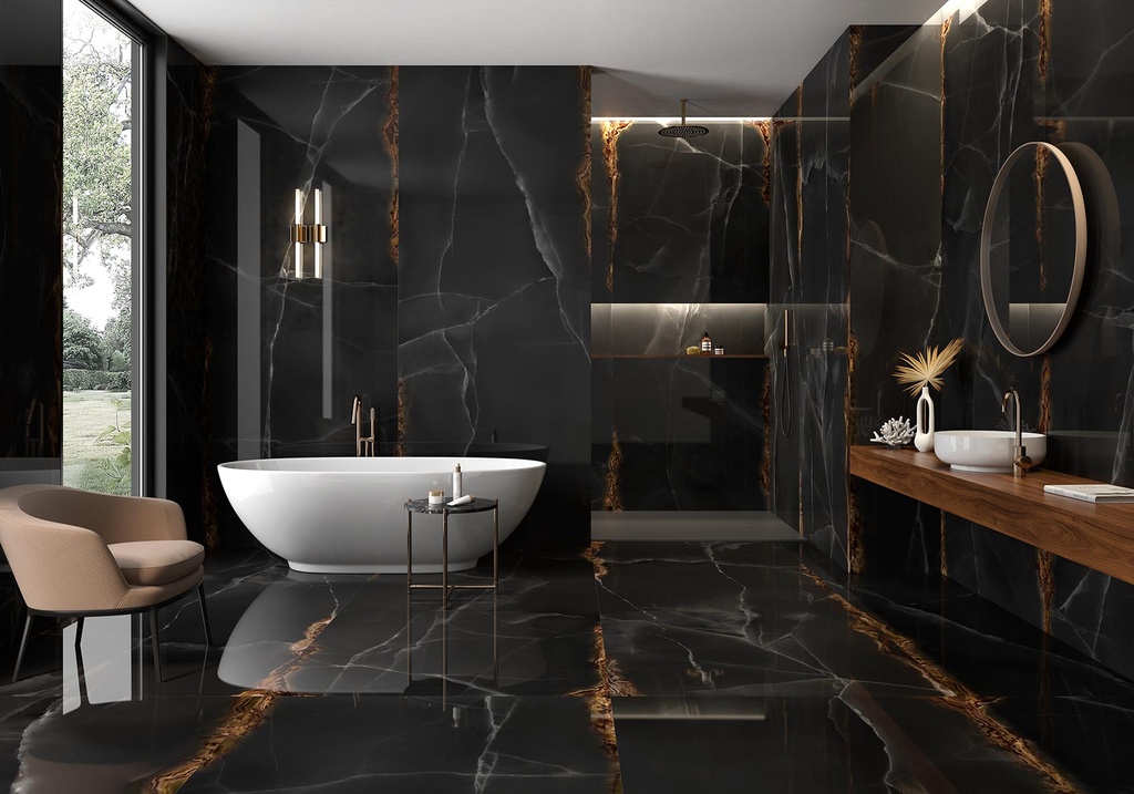 Feinsteinzeug — Onice Black Polished 1200 x 3000 - 6mm